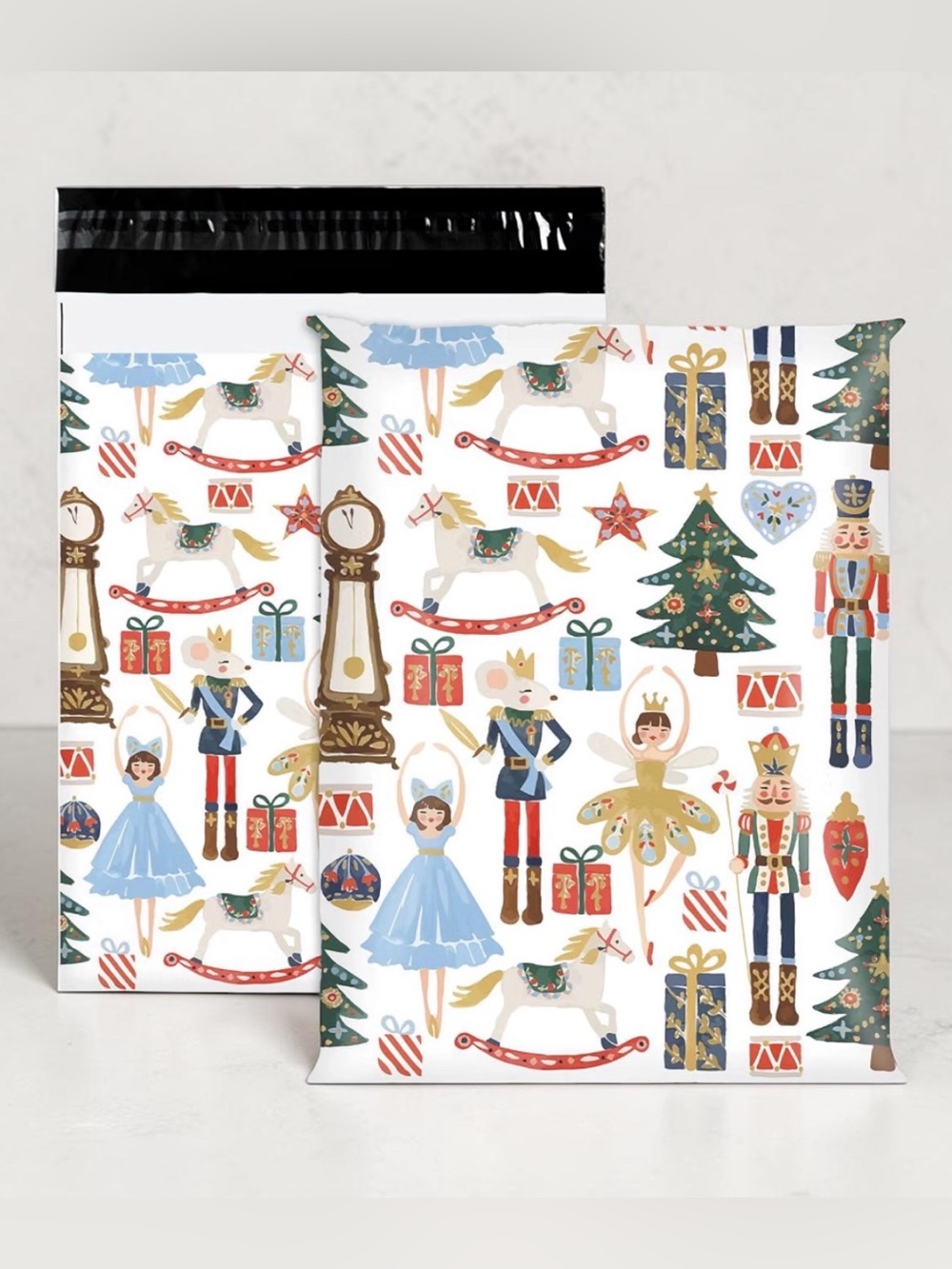 Christmas Holiday Nutcracker & Ballerina Poly Mailers 10”x13” - 15ct